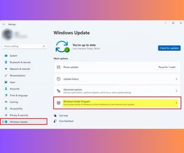 Cách cập nhật lên Windows 11 chính thức từ Windows 11 Insider bước 1