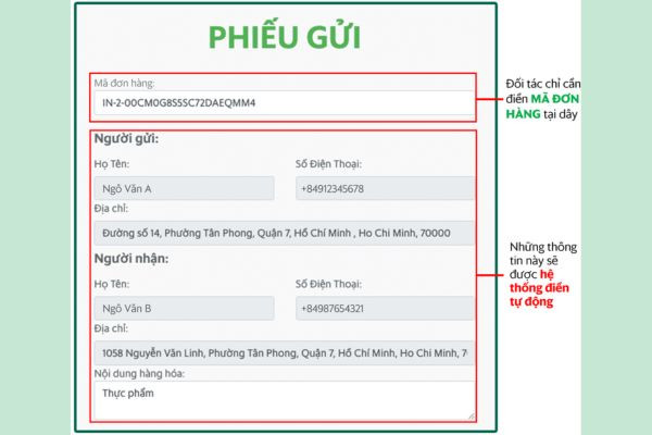 Cách đăng nhập vào phiếu gửi điện tử Grab Express bước 3