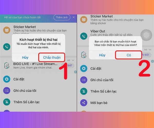 Cách đăng nhập Viber bước 4