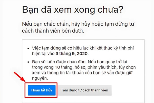 Cách để hủy Netflix trên máy tính nhanh chóng bước 4