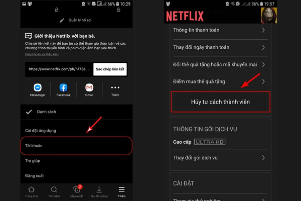 Cách để hủy Netflix trên điện thoại đơn giản bước 3