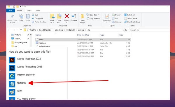 Cách đọc file host trên máy tính Cách đọc file host trên máy tính