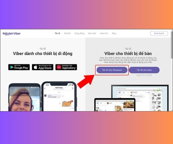 Cách download Viber trên máy tính bước 2