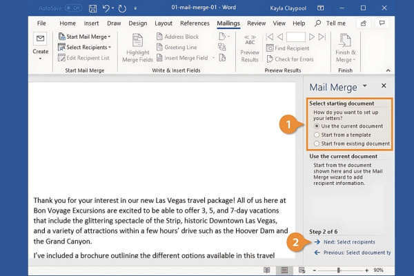 Hướng dẫn cách Mail Merge trong word trộn văn bản đơn giản bước 3 Hướng dẫn cách Mail Merge trong word trộn văn bản đơn giản bước 3