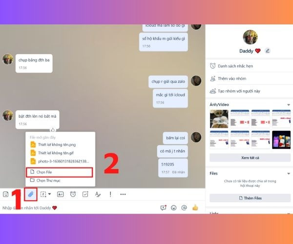 Cách gửi file Word, Excel qua Zalo trên máy tính bước 1