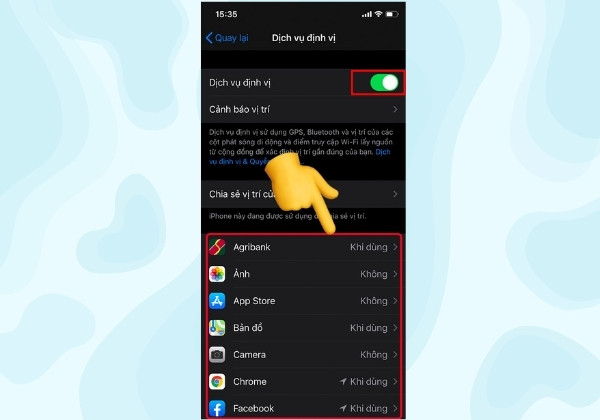 Cách kích hoạt chức năng định vị trên điện thoại iPhone b4