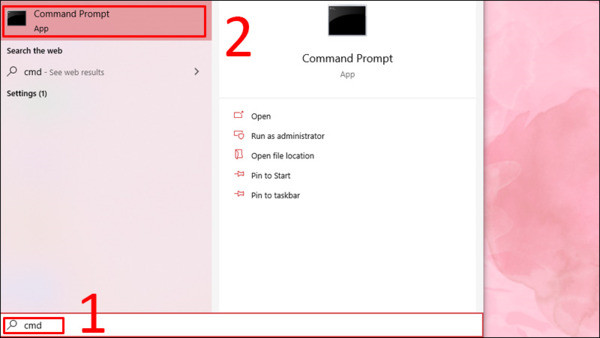 Sử dụng Command Prompt (CMD) bước 2 Sử dụng Command Prompt (CMD) bước 2