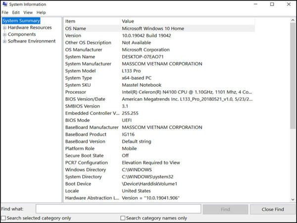 Sử dụng System Information bước 3 Sử dụng System Information bước 3