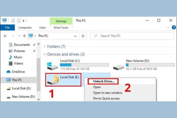 Cách mở ổ cứng bị khóa BitLocker Win 11 bước 1 Cách mở ổ cứng bị khóa BitLocker Win 11 bước 1