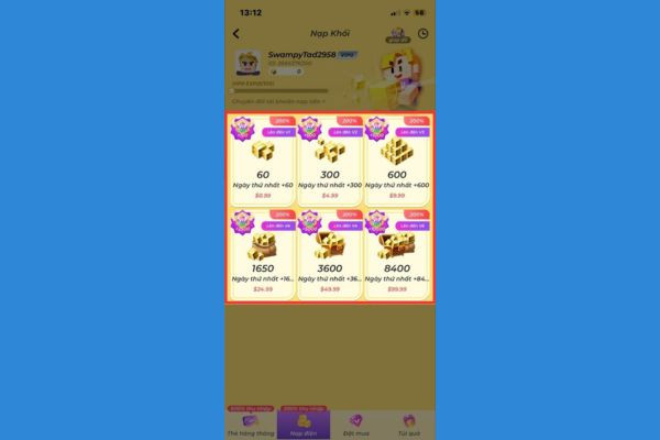 Cách nạp Blockman go bước 2