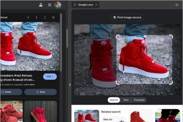 Cách sử dụng google lens online: Tìm kiếm trực tiếp bước 2 Cách sử dụng google lens online: Tìm kiếm trực tiếp bước 2