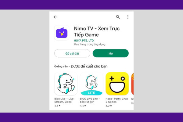 Cách tải và sử dụng NimoTV app bước 1