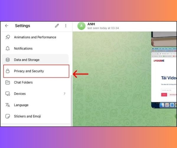 Cách tải video từ Telegram bị chặn trên điện thoại iPhone bước 2