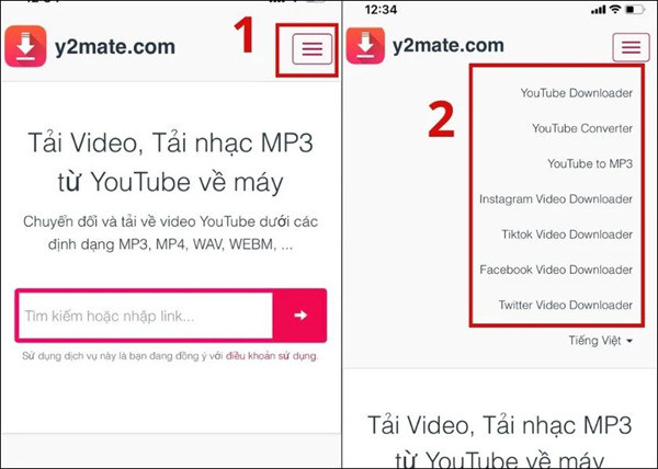Cách tải video Youtube bằng Y2mate trên điện thoại bước 3