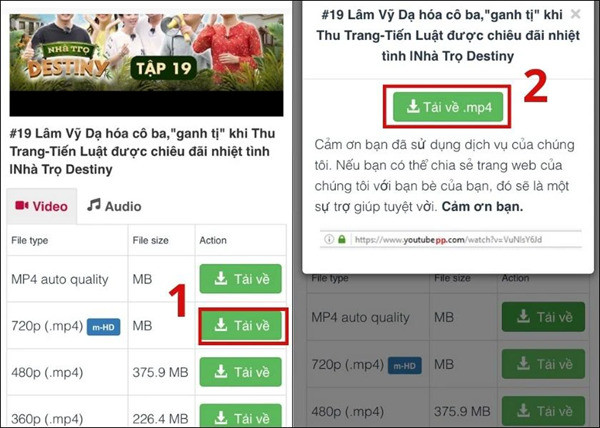 Cách tải video Youtube bằng Y2mate trên điện thoại bước 5