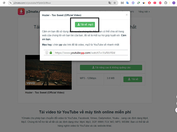 Cách tải video/audio Youtube bằng Y2mate trên máy tính bước 5.2.2