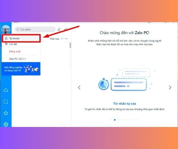 Cách thay đổi ảnh đại diện trên Zalo trên máy tính bước 1 Cách thay đổi ảnh đại diện trên Zalo trên máy tính bước 1