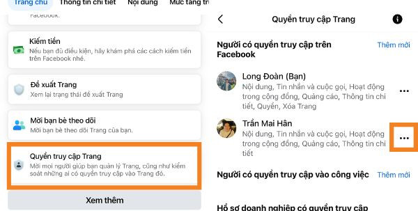 Cách xóa quyền Admin Fanpage trên điện thoại bước 2