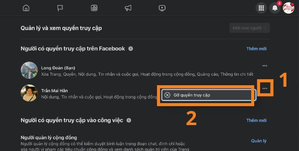 Cách xóa quyền Admin Fanpage trên máy tính bước 3
