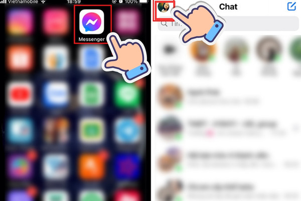 Cách xóa tài khoản Messenger trên điện thoại iPhone b1