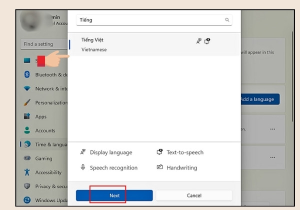 Cài tiếng Việt cho Windows 11 B3