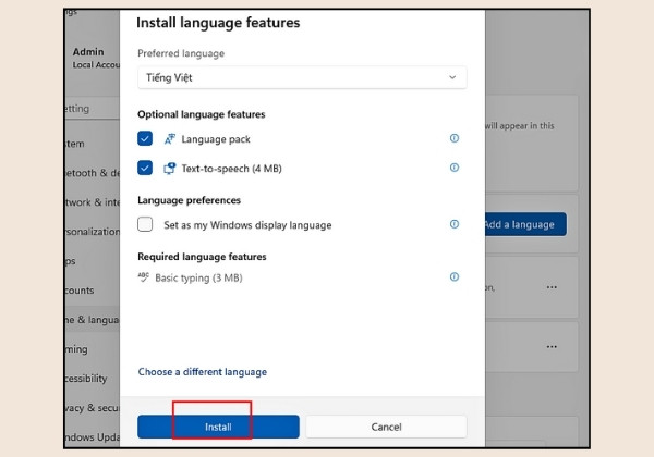 Cài tiếng Việt cho Windows 11 B4