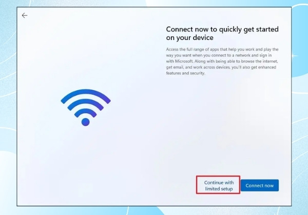 Chạy lệnh bỏ qua WiFi trên Windows 11 B5