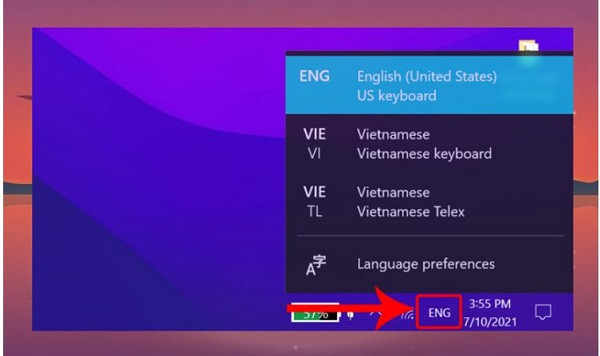 Chuyển đổi ngôn ngữ trên máy tính