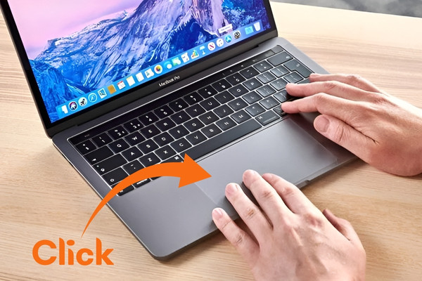 Click chuột trái bằng touchpad