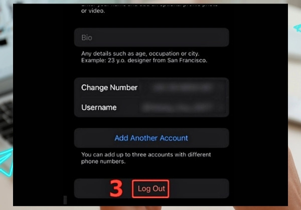Đăng xuất Telegram với iPhone B2