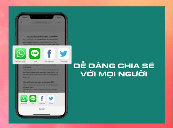Dễ dàng chia sẻ với mọi người