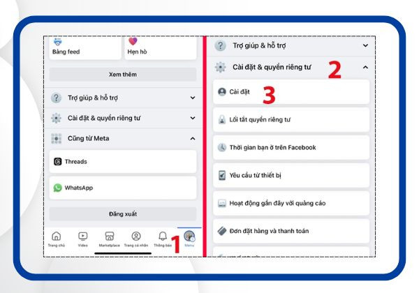 Đổi tên FB trên iPhone bước 1