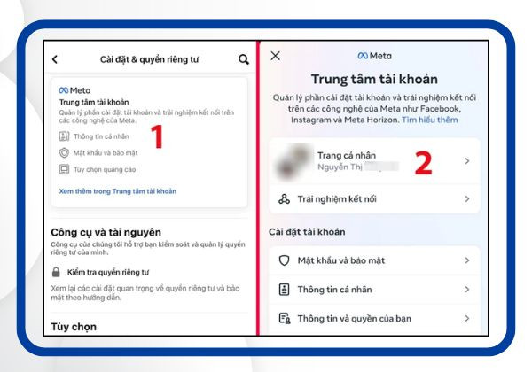 Đổi tên FB trên iPhone bước 2