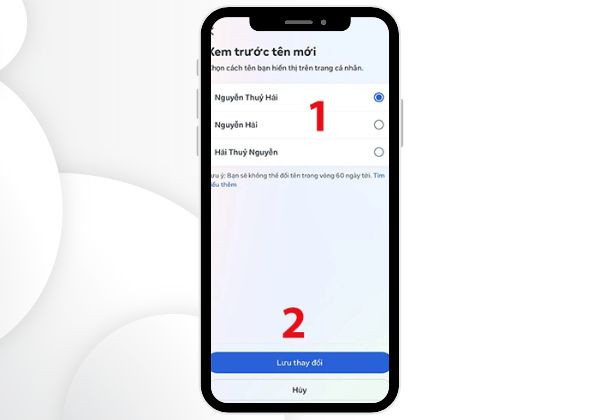 Đổi tên FB trên iPhone bước 4