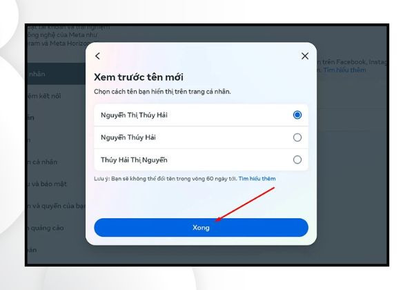 Đổi tên FB trên máy tính bước 6