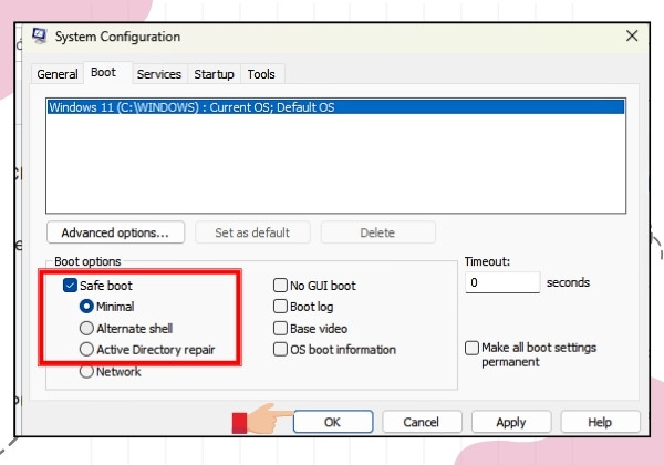 Đưa máy tính Windows 11 vào chế độ Safe boot B3 Đưa máy tính Windows 11 vào chế độ Safe boot B3
