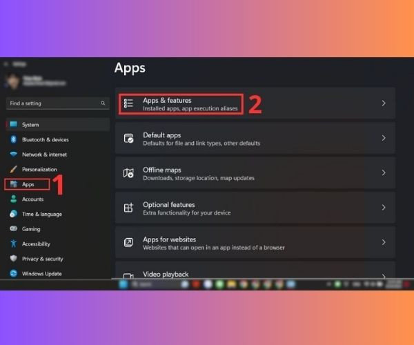 Gỡ cài đặt các ứng dụng gây lỗi màn hình xanh trên Windows 11 bước 2
