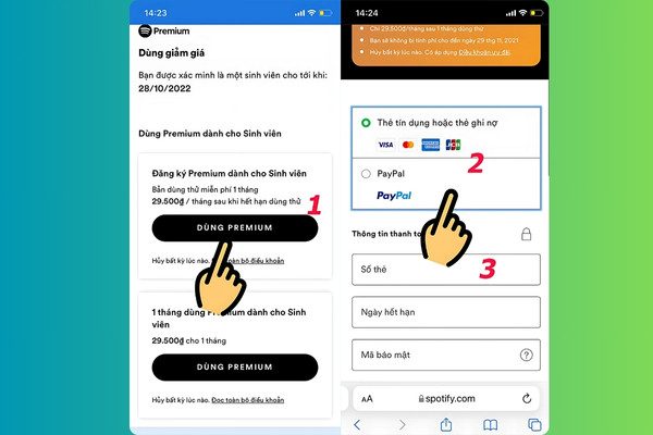 Hướng dẫn cách đăng ký Spotify Premium sinh viên bước 6 Hướng dẫn cách đăng ký Spotify Premium sinh viên bước 6
