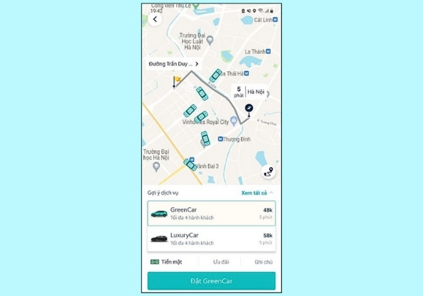 Hướng dẫn cách đặt xe taxi trên ứng dụng Xanh SM B2 Hướng dẫn cách đặt xe taxi trên ứng dụng Xanh SM B2