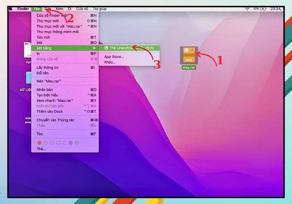 Hướng dẫn cách giải nén file RAR trên Mac bước 2