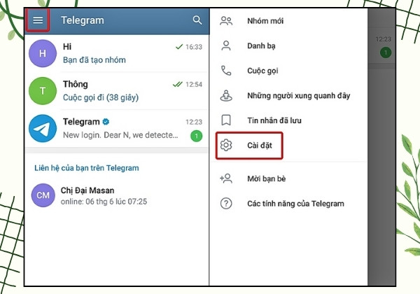 Hướng dẫn cách tắt trạng thái hoạt động Telegram trên điện thoại bước 1