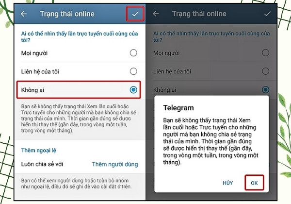 Hướng dẫn cách tắt trạng thái hoạt động Telegram trên điện thoại bước 3