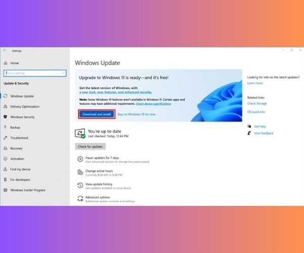 Hướng dẫn cách update Win 11 chính thức bước 2
