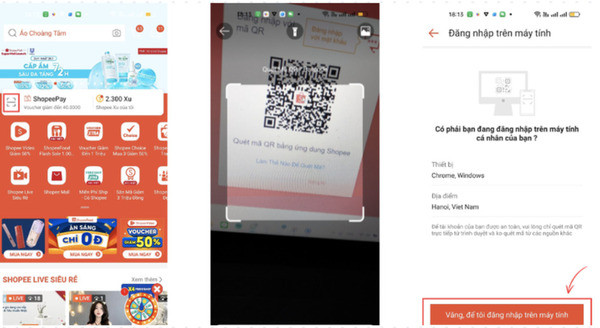 Đăng nhập Shopee Web bằng mã QR Đăng nhập Shopee Web bằng mã QR