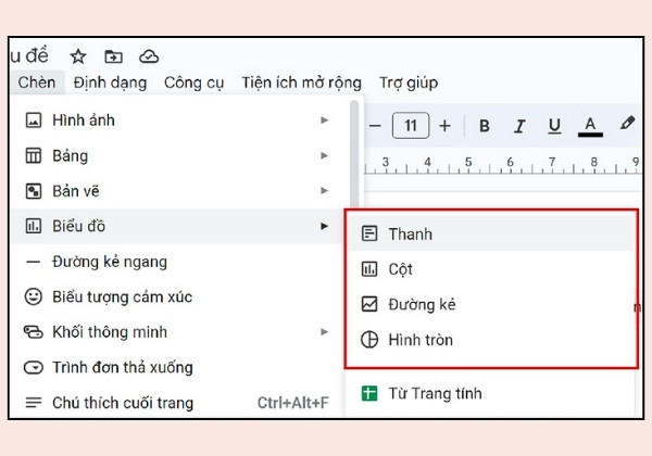 Bước 1: Chọn kiểu biểu đồ