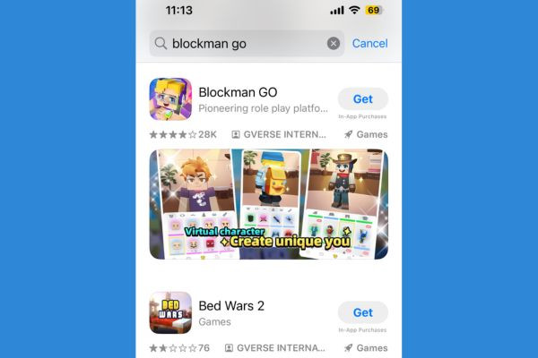 Hướng dẫn tải Blockman go mobile bước 1
