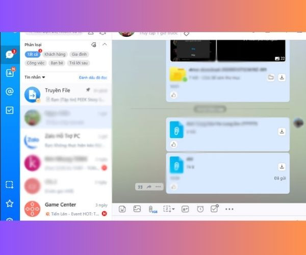 Kéo và thả thư mục muốn gửi vào khung trò chuyện bước 1