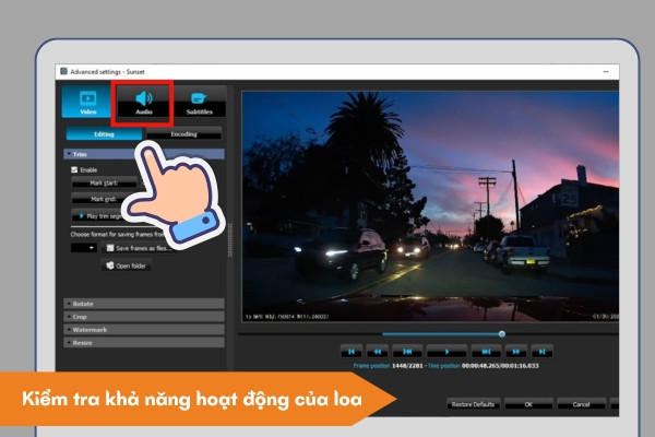 Test khả năng hoạt động của loa&nbsp;