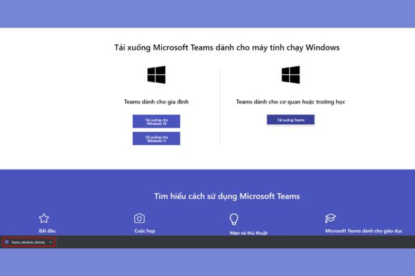 Microsoft Teams download trên máy tính bước 2 Microsoft Teams download trên máy tính bước 2