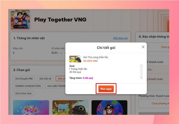 Nạp game Play Together VNG trên trang web của nhà phát hành B5 Nạp game Play Together VNG trên trang web của nhà phát hành B5